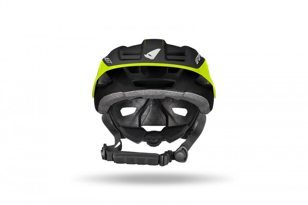 DEFCON THREE MOUNTAIN BIKE HELMET BLACK AND NEON YELLOW